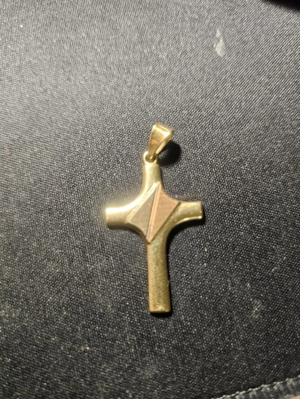 Gold 18k 750 2 Tones Cross Made in Italy 6grm.